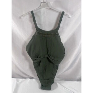 Bloomchic Solid Halter Mesh Insert Knotted Back One Piece Swimsuit Size 28 NWT